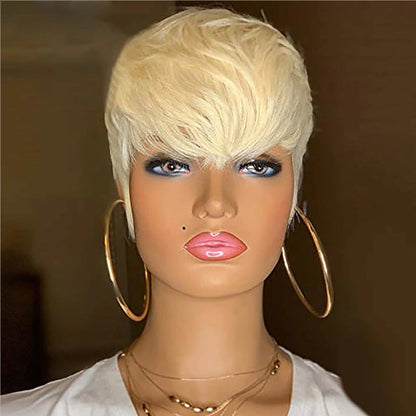 Ladies Short Blonde Pixie Wig