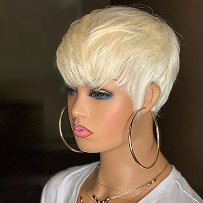 Ladies Short Blonde Pixie Wig