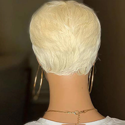 Ladies Short Blonde Pixie Wig